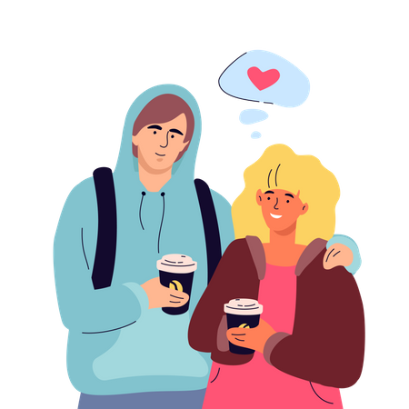 Couple on a date  Illustration