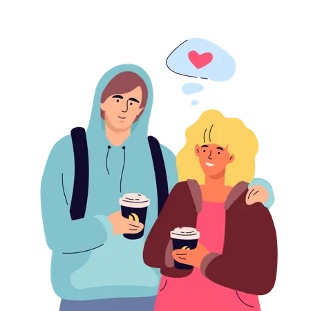 Couple on a date  Illustration