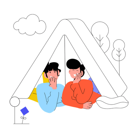 Couple on Camping  Illustration