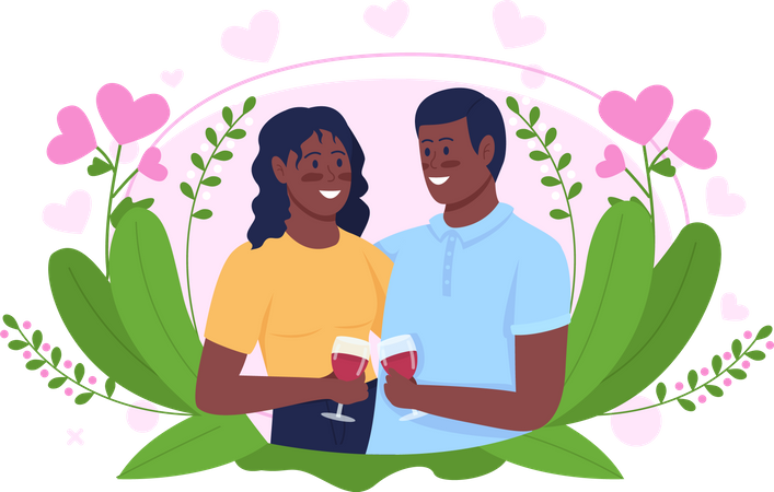 Couple on date Illustration