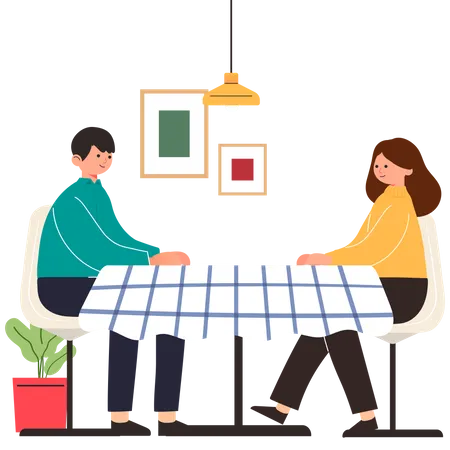 Big Isolated Cartoon Vector Of Young Girl And Boy In Love Couple Sharing And Caring Love Dating Light Color Backgrounded Illustration Illustration
