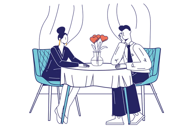 Couple on date Illustration