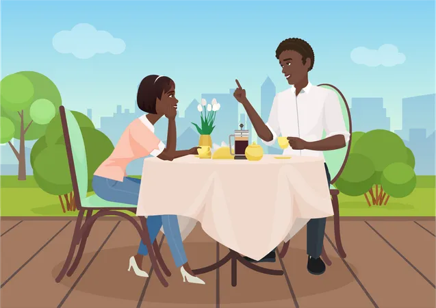 Couple on date  Illustration