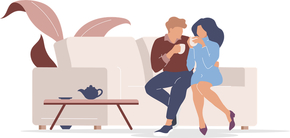 Couple on date  Illustration