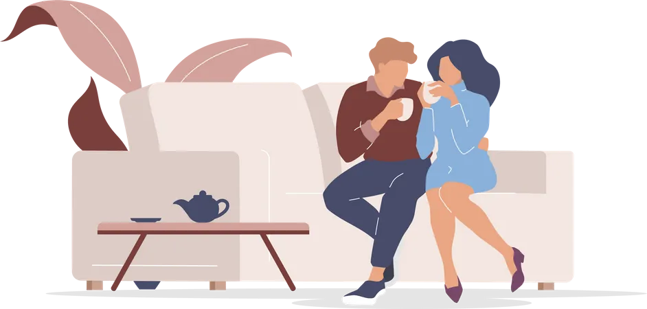 Couple on date  Illustration