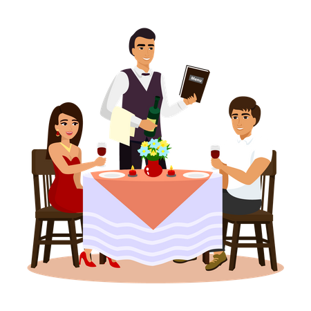 Couple on date  Illustration