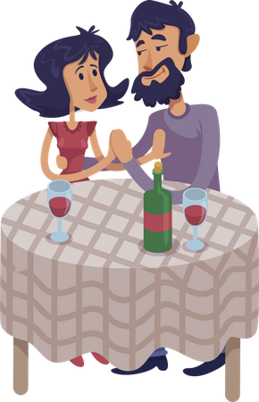 Couple on date  Illustration