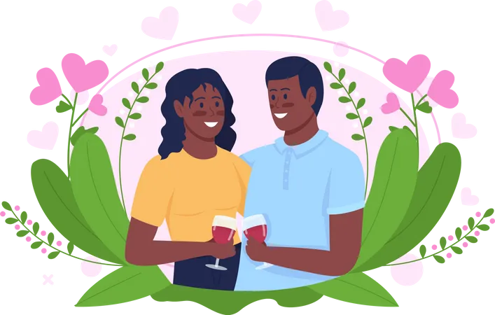 Couple on date  Illustration