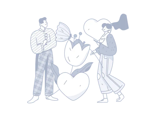 Couple on date  Illustration