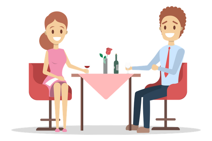 Couple on date  Illustration