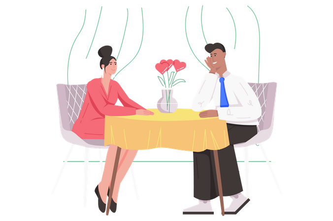 Couple on date  Illustration