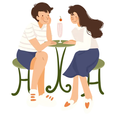 Couple on date  Illustration