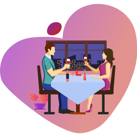 Couple on date  Illustration