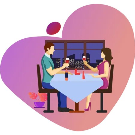 Couple on date  Illustration