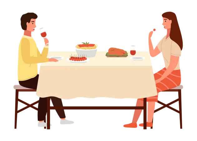 Couple on date  Illustration