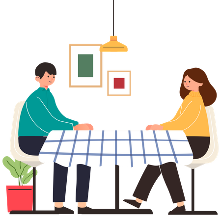 Couple on date  Illustration