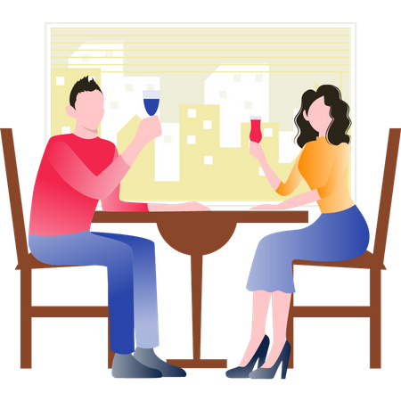 Couple on date  Illustration
