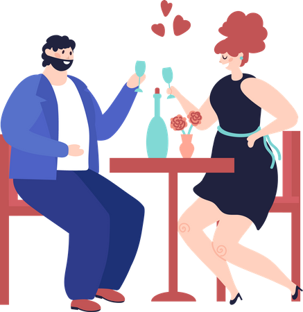 Couple on date  Illustration