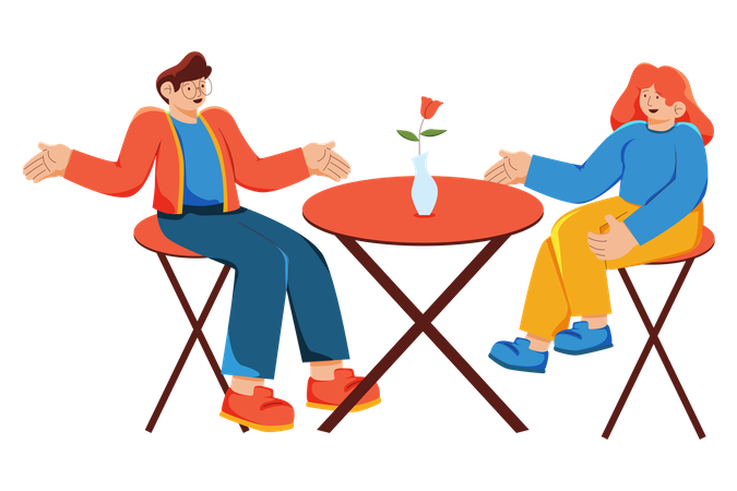 Couple on dating  Illustration