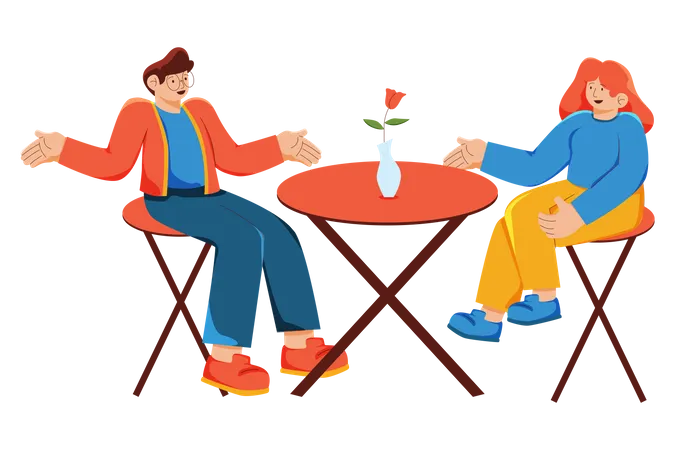 Couple on dating  Illustration