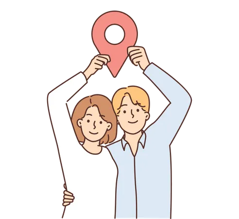 Couple on location  Illustration