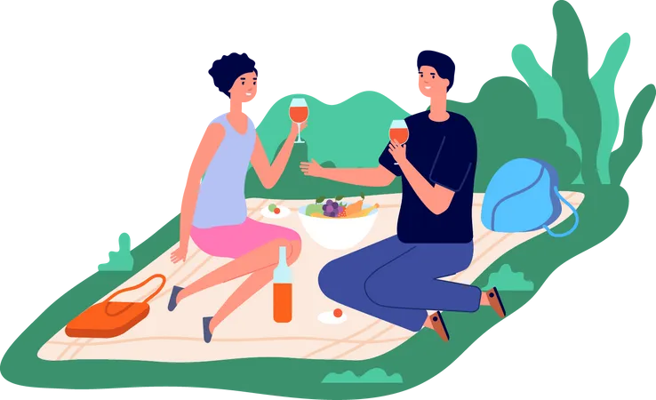 Family Picnic Fun Nature Picnics Flat Families Eat Outside Together Cartoon People Relax Couple Weekend Park Recreation Utter Vector Illustration People Picnic In Park Rest Lifestyle Together Illustration