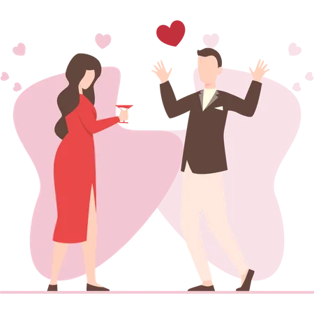 Couple on romantic date  Illustration