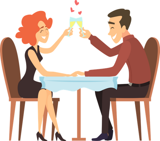 Couple on romantic date Illustration