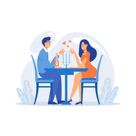Couple on romantic date Illustration