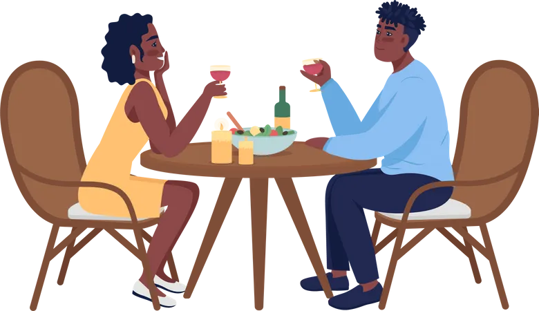 Couple on romantic Date  Illustration