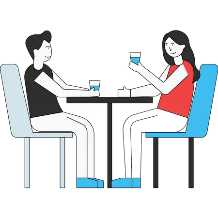 Couple on romantic date  Illustration