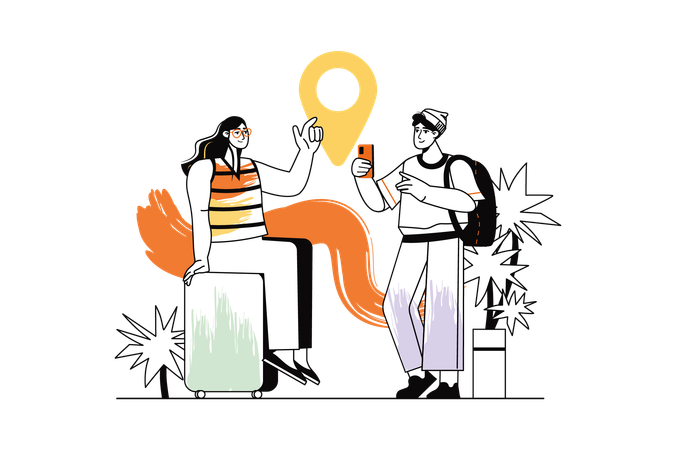 Couple on trip  Illustration