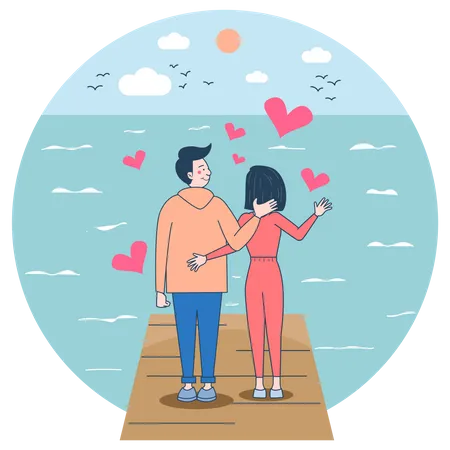 Loving Man Is Carerying His Woman Happy Smiling Joyful White Couple Cartoon Vector Illustration Isolated On White Background Illustration