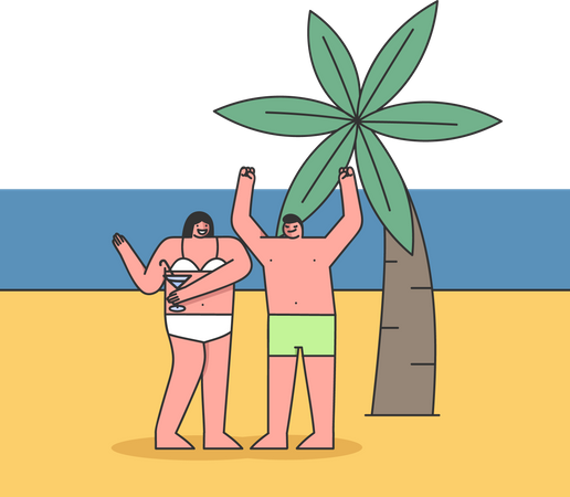 Couple on vacation Illustration