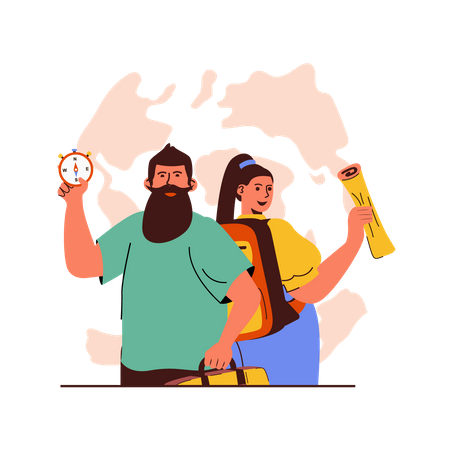 Couple on vacation  Illustration