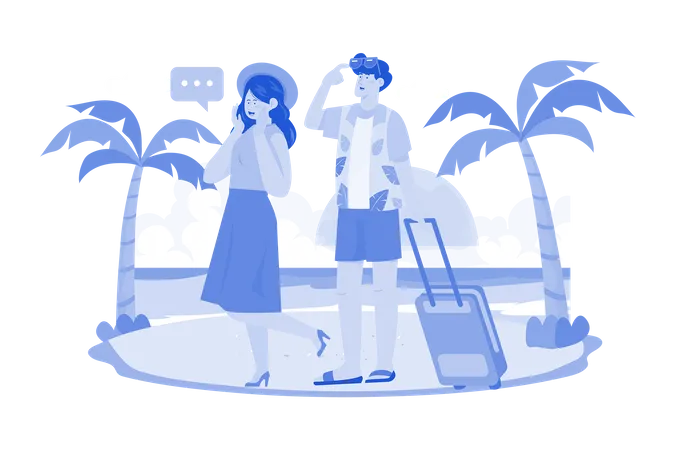 Womans Romantic Weekend Getaway For Wife Illustration