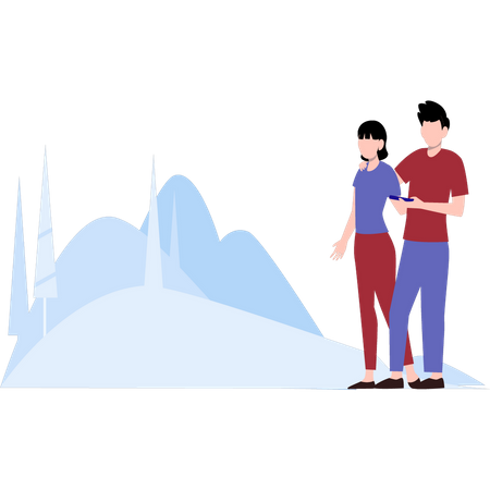 Couple on vacation  Illustration