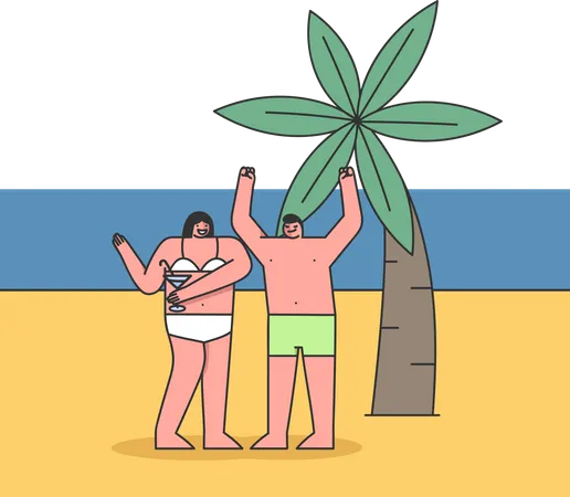 Couple on vacation  Illustration