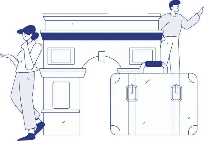 Couple on vacation  Illustration