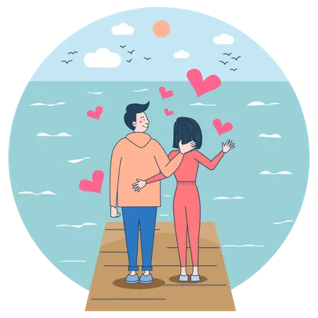 Couple on vacation  Illustration