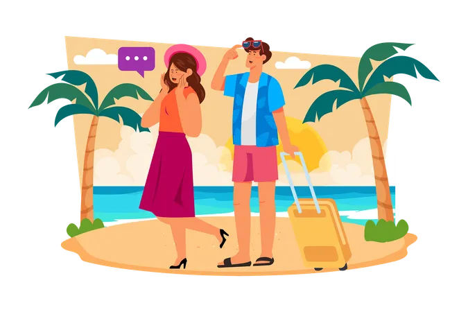 Couple on vacation  Illustration