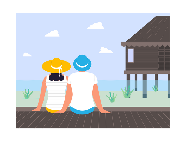 Couple on vacation  Illustration