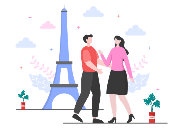 Couple on vacation  Illustration
