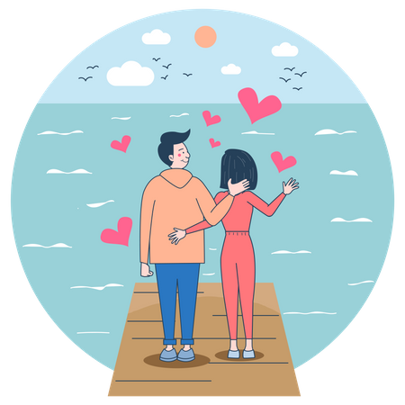 Couple on vacation  Illustration