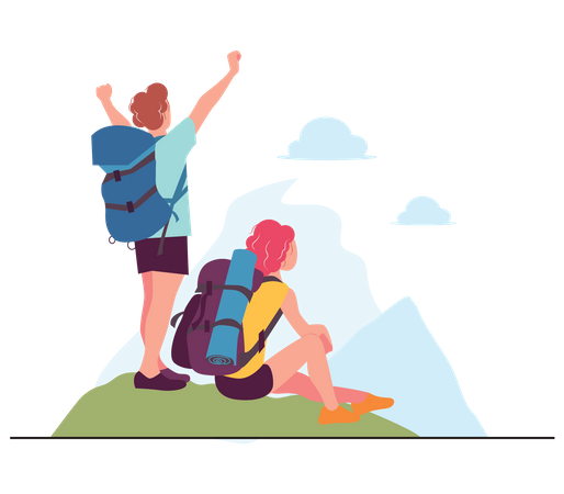 Couple on vacation  Illustration