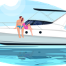 couple on voyage illustration free download