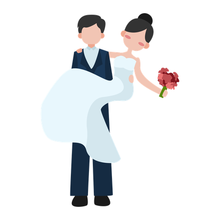 Couple on wedding day  Illustration
