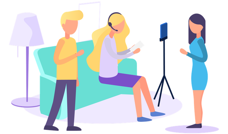 Couple playing rock-paper-scissors  Illustration
