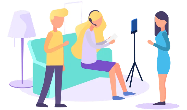 Couple playing rock-paper-scissors  Illustration