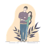 illustration for couple pose